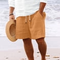 thumbnail image 2 of Plebaso Mens Shorts Summer Beach Shorts with Drawstring Solid Color Lightweight Vacation Pocket Shorts, 2 of 6