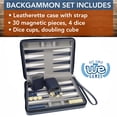 thumbnail image 4 of WE Games Magnetic Backgammon Set with Carrying Strap, Travel Size, Navy Blue, 4 of 10
