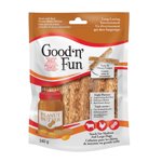 Good'N'Fun Triple Flavour Stuffed Rolls pour chiens moyens et grands, 12 Ounces, traitez votre chien à des chips longs faits avec de la peau de boeuf, du poulet et du beurre d'arachide