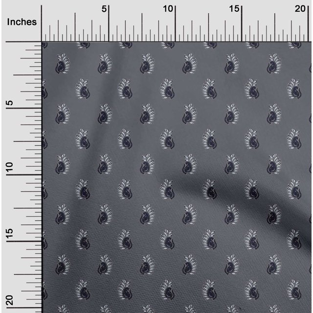 oneOone Polyester Lycra Fabric Paisley Block Print Fabric By Yard 56 Inch Wide