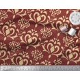 thumbnail image 3 of Soimoi Tissu Crêpe polyester Rouge Imprimé Damas Filigrane Tissu de Couture Yard 52 Pouces de Large, 3 of 3