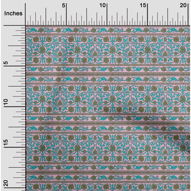 oneOone Silk Tabby Fabric Leaves & Floral Block Decor Fabric Printed BTY 42 Inch Wide