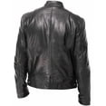 thumbnail image 4 of Hontri Men's Vintage Leather Jacket, Black, Size M, 4 of 6