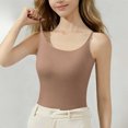 thumbnail image 2 of WRKEKC Camisole pour Femmes, Couleur Unie, Chaude, avec Soutien-Gorge Intégré, Sans Manches, Col Rond, Chandail, Camisole Décontractée et Tendance, 2 of 9