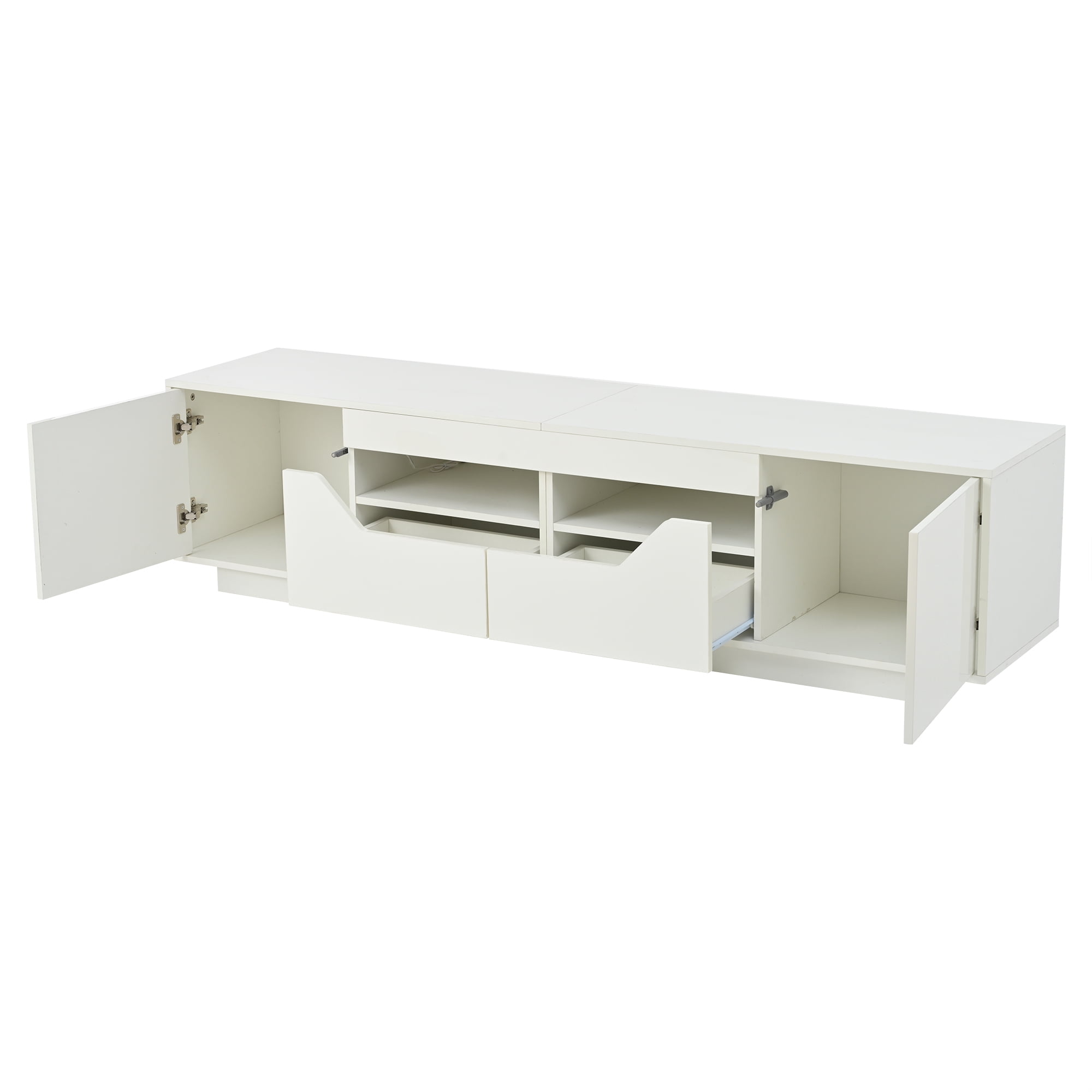 Meuble télé Noble House 64,8 pouces, console multimédia pour téléviseur de 65 pouces, blanc