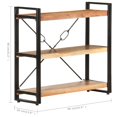 thumbnail image 5 of vidaXL 3-Tier Bookcase 90x30x80 cm Solid Acacia Wood, 5 of 5