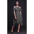 thumbnail image 2 of Bimba Grey Geometric Printed Womens Cold Shoulder Tunic Party Round Neck Shift Dress - Large, 2 of 6