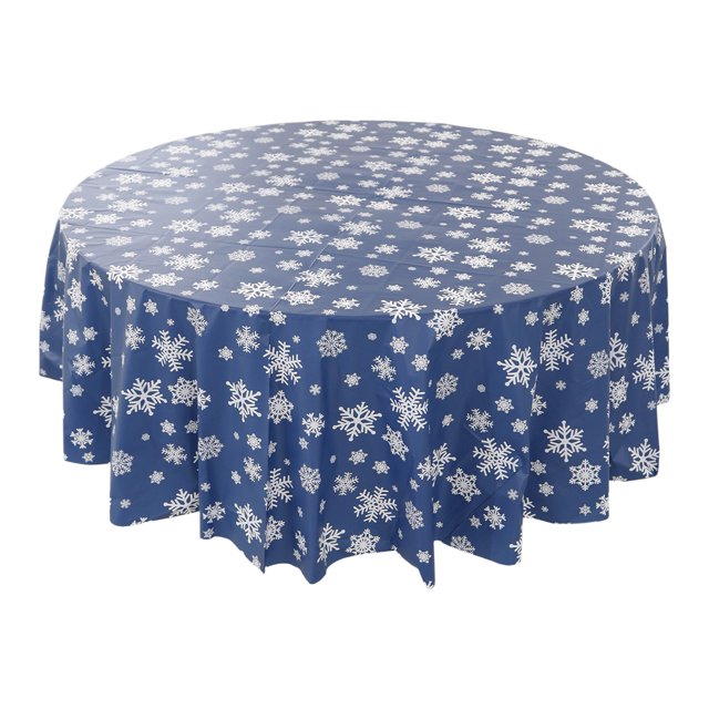 Nappe Ronde de Noël 83,86” Nappe Ronde Jetable de Noël Imperméable Cadeaux de Noël pour la Famille