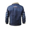 thumbnail image 3 of Veste en Denim pour Hommes Surdimensionnée Doublée de Velours, Coupe Ample, Automne Hiver, 3 of 5