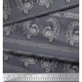 thumbnail image 2 of Soimoi Cotton Voile Fabric Peacock Block Decor Fabric Printed Yard 56 Inch Wide, 2 of 3