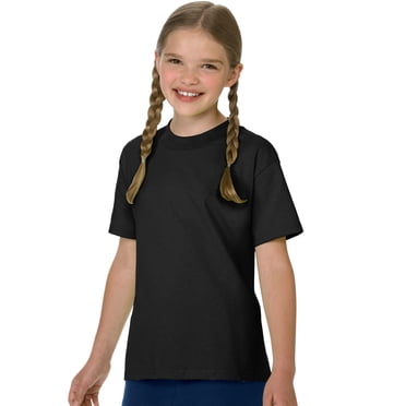 Hanes Kids Authentic TAGLESS Cotton T-Shirt, M, Black