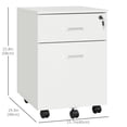 thumbnail image 3 of Vinsetto Locking 2 Drawer File Cabinet Rolling Filing Cabinet with Wheels, 3 of 10