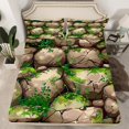 thumbnail image 2 of YST Stone Sheet Set,Natural Nature Fitted Sheet For Adult Teens,Green Leaf Moss Weed Bed Sheets,Plant Rock Botanical Fitted Sheet Fitted Sheet + Flat Sheet + 2 Pillow Cases,Full Size, 2 of 5