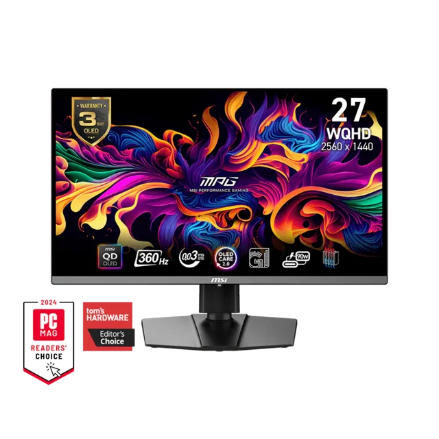 MSI 27" 2560 x 1440 (QHD) 360Hz 0.03ms (GTG) QD-OLED Gaming Monitor Height adjustable (MPG 271QRX QD-OLED)