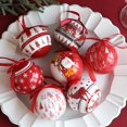 thumbnail image 2 of 7.5cm Christmas Balls Pinup Picture Christmas Patterns Decorative Ribbon Smooth Surface Glossy Finish Hanging Decoration Shatterproof Vibrant Decorative Christmas Balls for Party, 2 of 8