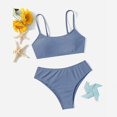thumbnail image 3 of Hiiyo Big Girls Swimsuit Solid Color Bikini Set Kids Swimwear Bathing Suit,2-Piece, 3 of 3