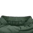 thumbnail image 4 of Penkiiy Bermudas en Lin à Cordon pour Femmes Taille Élastique Été Coton Court 2TG Vert, 4 of 9