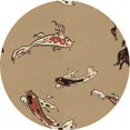 thumbnail image 1 of Ahgly Company Tapis d'Intérieur Ronds Lavables à la Machine, Style Transitionnel, Brun Sable Brun, 8 Pieds Rond, 1 of 7