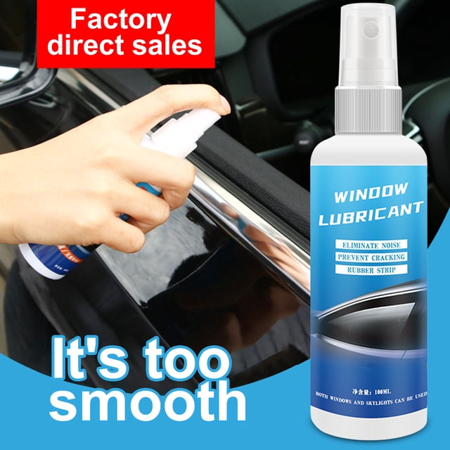 100ml Automotive Window Lubricant Spray – Reduces Noise & Friction for Door Glass, Rubber Seals, Guide Rails – Anti-Aging Rubber Belt Softener (Multi-Purpose for Car & Household Use) blue