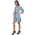 thumbnail image 3 of Moomaya Short Robe For Women Plus Size Printed Cotton Robe Lightweight Nightwear, 3 of 5