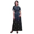 thumbnail image 1 of Bimba Robe Longue Maxi en Rayonne Imprimée de Feuilles de Pacanier pour Femmes avec Fente Latérale - X-Grand, 1 of 6