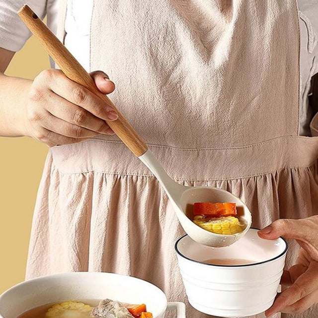 Oleegame 1PC Kitchen Utensils Set Kitchenware Spatula Heat Silicone Spatula Household Soup Spoon Food Grade Stir Fry Scoop Omelette Frying Scoop Set Combination