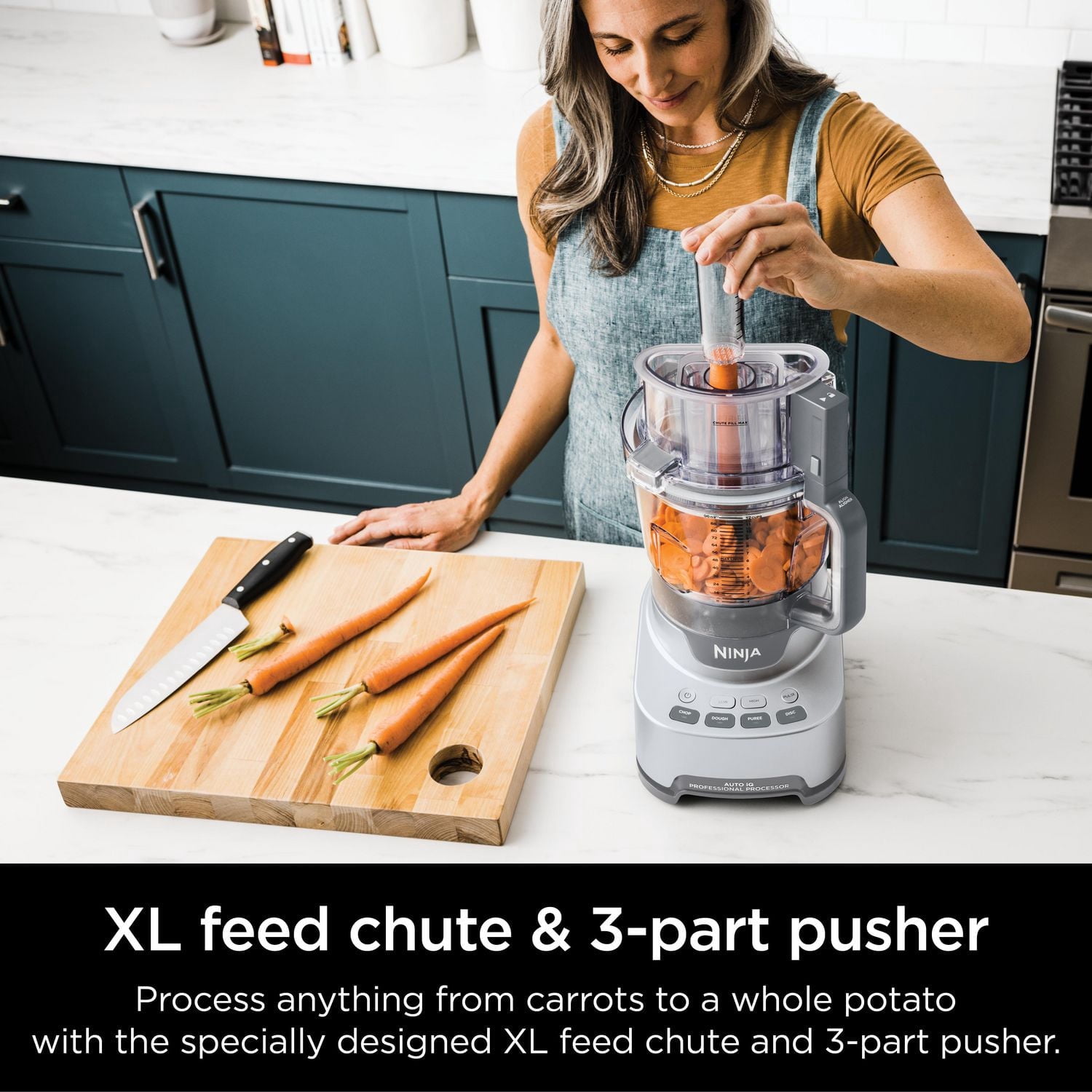 Ninja NF700C Professional XL Food Processor with Auto-iQ, Slicing and Shredding Disc, 1000-Watts, Silver