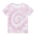 thumbnail image 1 of Penkiiy T-Shirt Teinture sur Nœuds pour Tout-Petits Garçons Filles, Manches Courtes, Col Ras du Cou, Haut, Chandails de Fête pour Enfants 4-5 Ans Rose, 1 of 5