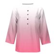 thumbnail image 4 of Birdeem T-Shirt à Boutons pour Femmes, Mode Décontractée, Manches 3/4, Col Imprimé, Haut Blouse, 4 of 5