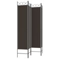 thumbnail image 2 of vidaXL 4-Panel Room Divider Brown 160x200 cm Fabric, 2 of 5