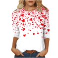 thumbnail image 2 of UPPADA Chandails à Manches 3/4 pour Femmes Mode Tendance Hauts Décontractés Col Rond Chandail Ample Confortable Doux Blouses Grande Taille Coupe Ample T-Shirts Décontractés Vêtements au Coude Hauts pour Femmes Manches 3/4 Économie, 2 of 5