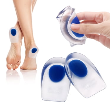 Pinkiou Gel Heel Cups for Heel Pain, Silicone Heel Pads Plantar Fasciitis Shoe Inserts Silicone Feet Heel Orthopedic Cushion Foot Pain Relief Fast Gel Heel Pads Insole Foot Care, 1 Pair