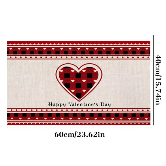 Vwrxbz Valentines Day Door Mat Romantic Heart Decoration Mat for Porch Indoor Outdoor Non-Slip