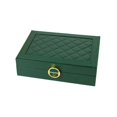 thumbnail image 2 of lionlar Travel Jewelry Box, Jewelry Storage Display Holder Mini Double Layer Soft Velvet Green, 2 of 9