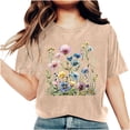 thumbnail image 4 of RKSTN Hauts d'Été pour Femmes 2024 Décontractés Coupe Ample Polyvalents T-Shirts Graphiques Mode à Imprimé Floral Respirants Manches Courtes Col Rond T-shirt Blouses, Cadeaux de la Fête des Mères, 4 of 5