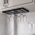 thumbnail image 1 of Kitchen Organizers and Storage Rack Wine Glass Holder Under Shelf Or Cabinet Punch-free Wine Glass Rack Plastic Stemware Rack Glassware Drying Storage Hanger For Kitchen,Bar And Rest, 1 of 8