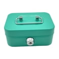 thumbnail image 1 of Cash Box with Lock Case with Top Handle Portable Souvenir Box Treasure Chest Green, 1 of 8