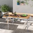 thumbnail image 2 of Outsunny Table de Pique-Nique 3 Pi avec Tablette Coulissante Table Pliante Portative en Aluminium, 2 of 10