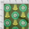 thumbnail image 2 of oneOone Georgette Viscose Forest Green Fabric Asian Block Floral Craft Projects Decor Fabric Printed By The Yard 42 Inch Wide, 2 of 4