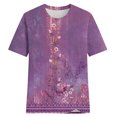 thumbnail image 4 of Birdeem Womens Casual Retro Printed Round Neck Short Sleeved Top, 4 of 4
