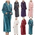 thumbnail image 1 of Meichang Plush Robe Women's Long Sleeve Winter Shawl Collar Fleece Bathrobe Soft Fuzzy Fluffy Warm Long Lounge Robe with Belt and Pockets, 1 of 7