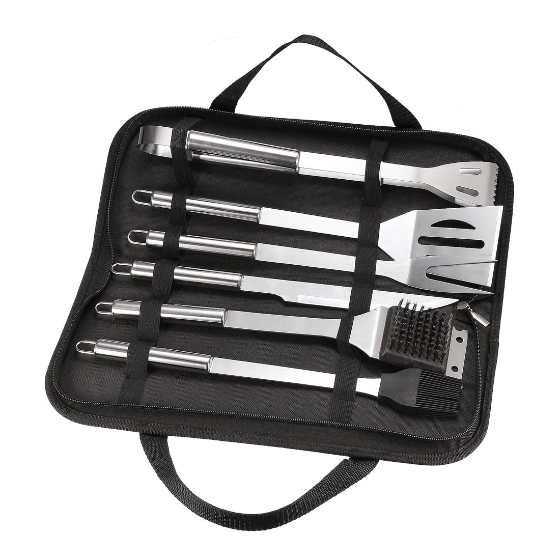 Unique Bargains BBQ Grill Tool Set- 6 in 1 Stainless Steel Barbecue Grilling Accessories with Carrying Case