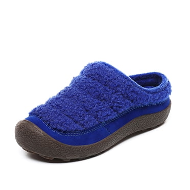 Pantoufles de Maison Filles Garçons Enfants Chaudes Doublées de Fourrure à Enfiler Pantoufles d'Hiver Confortables Antidérapantes Pantoufles Intérieur Extérieur