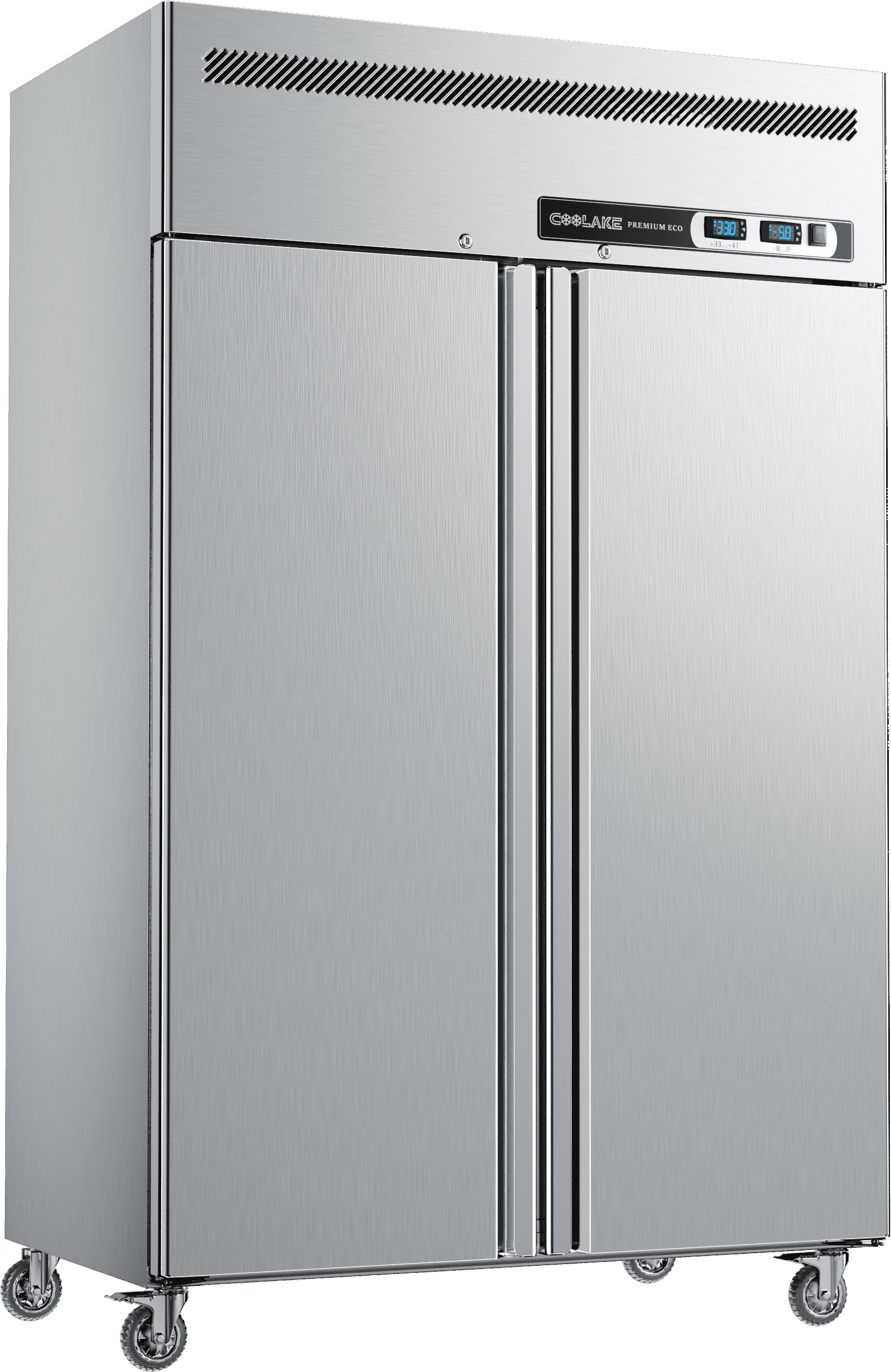 Coolake Commercial Refrigerator and Freezer Combo, 48" W Dual Temperature Zones, 36 Cu.ft 2 Door