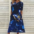 thumbnail image 1 of Robes d'Été Grande Taille pour Femmes 2024 Décontractées à Manches Courtes à Col en V Robe Imprimée Robe Ample Économisez jusqu'à 65 % de Rabais!, 1 of 5