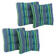 thumbnail image 1 of 19-inch Squared Spun Polyester Tufted Dining Chair Cushion (Set of Four) - Kingsley Stripe Ruby, 1 of 1