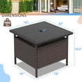 thumbnail image 2 of Gymax 22'' Patio Rattan Square Side End Table Garden Bistro Umbrella Stand Table W/Hole, 2 of 10