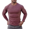 thumbnail image 1 of IROINNID Pull à Col Rond pour Hommes Manches Longues Mi-Long Couleur Unie Chaud Automne et Hiver Chemises de Sport s, 1 of 3