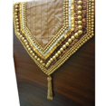 thumbnail image 3 of The HomeCentric Decorative Table Runner 14’’ x 60’’ Silk Beaded with Golden Pearls and Sequin Embroidery - Rust, Gold, Clear, 3 of 4