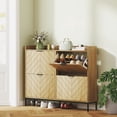 thumbnail image 2 of HOMCOM Slim Shoe Cabinet, Shoe Storage Cabinet for Entryway, Hallway, Oak, 2 of 10